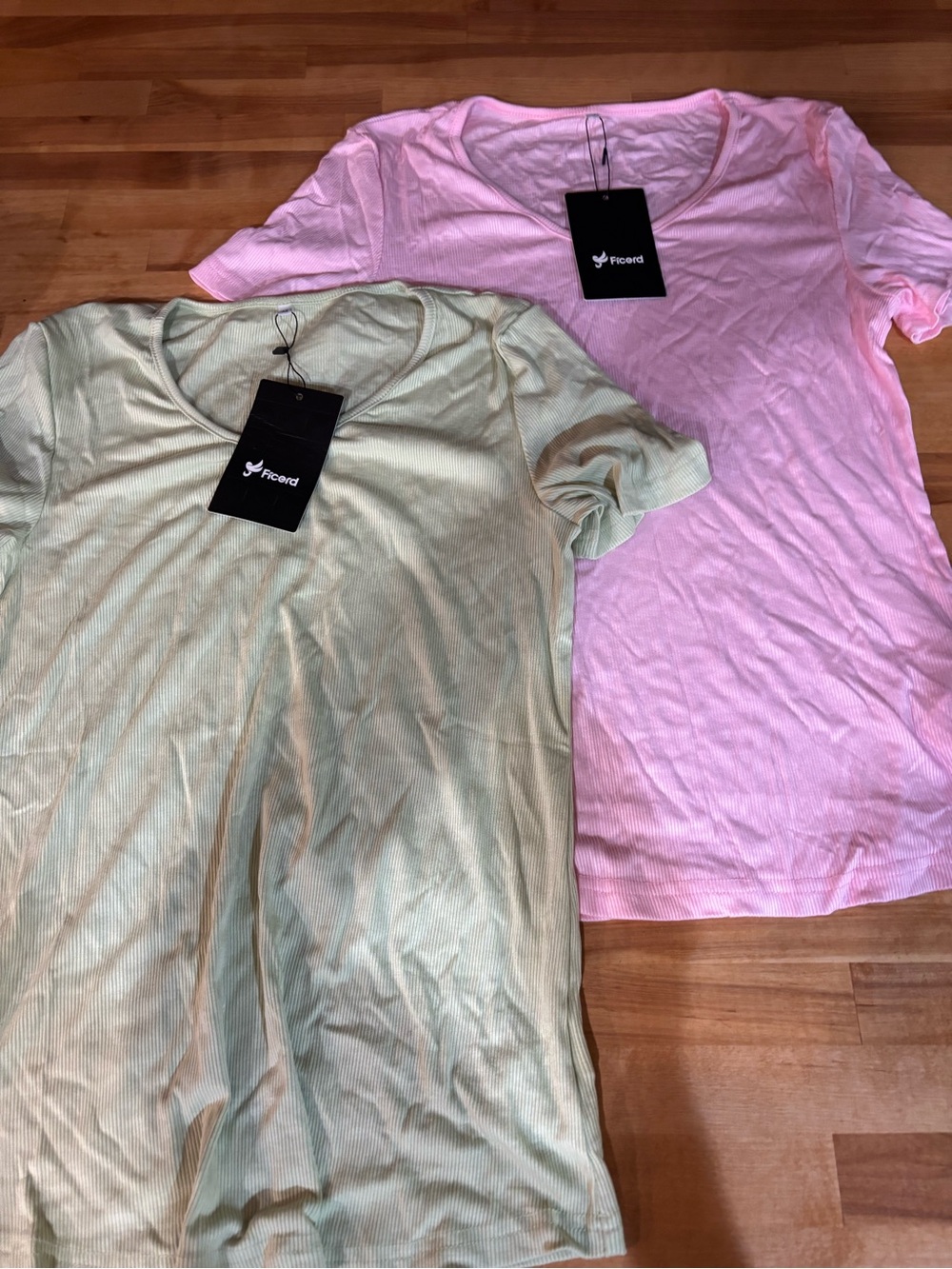 2 new with tags Short Sleeve Tees in Pink and Light Green - medium